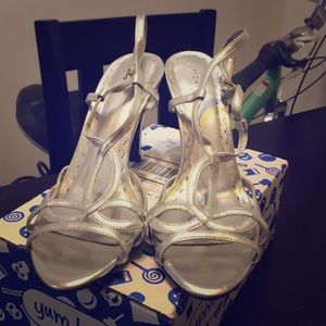 Silver strappy sandals